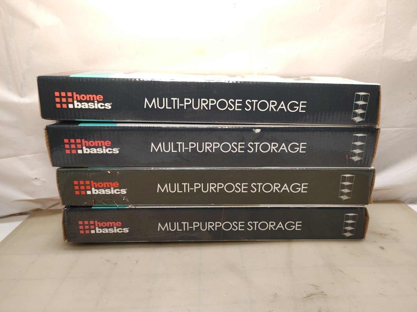 Lot of 4 Home Basic Multi Purpose Storage 3 Cube Rack 12″L x 12″W x 35″H New