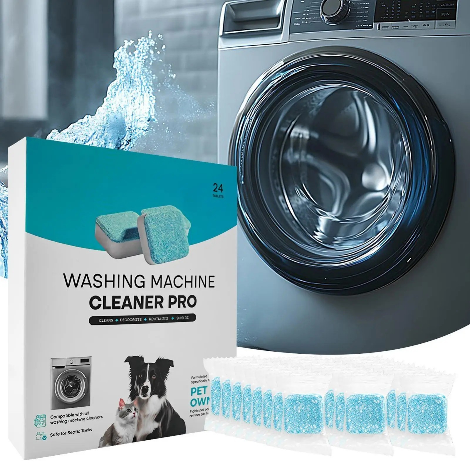 Uproot Clean Washing Machine Cleaner Tablets – 24 Pack for a 12 Month Supply. Fo
