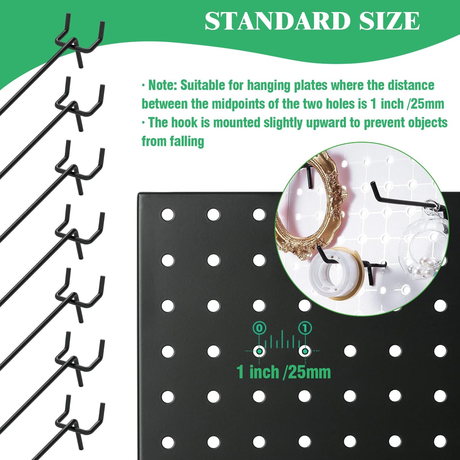 50Pcs 4″/10CM Pegboard Hooks Assortment Set, Metal Peg Board Hooks with 2.5mm…