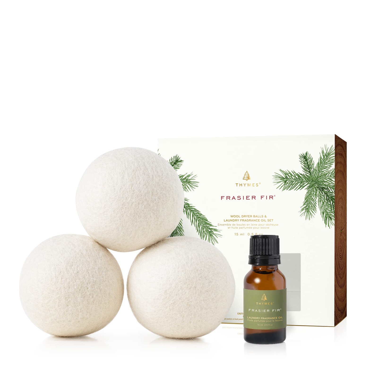Thymes Wool Dryer Balls Set – Includes 3 Laundry 0.5 Fl Oz (Pack of 1)