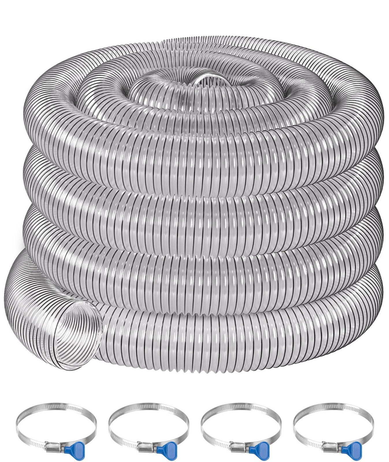 4 x 40′ PVC Dust Collection Hose,4 Inch Dust Collector Hose for Shop Vacuum,Wood
