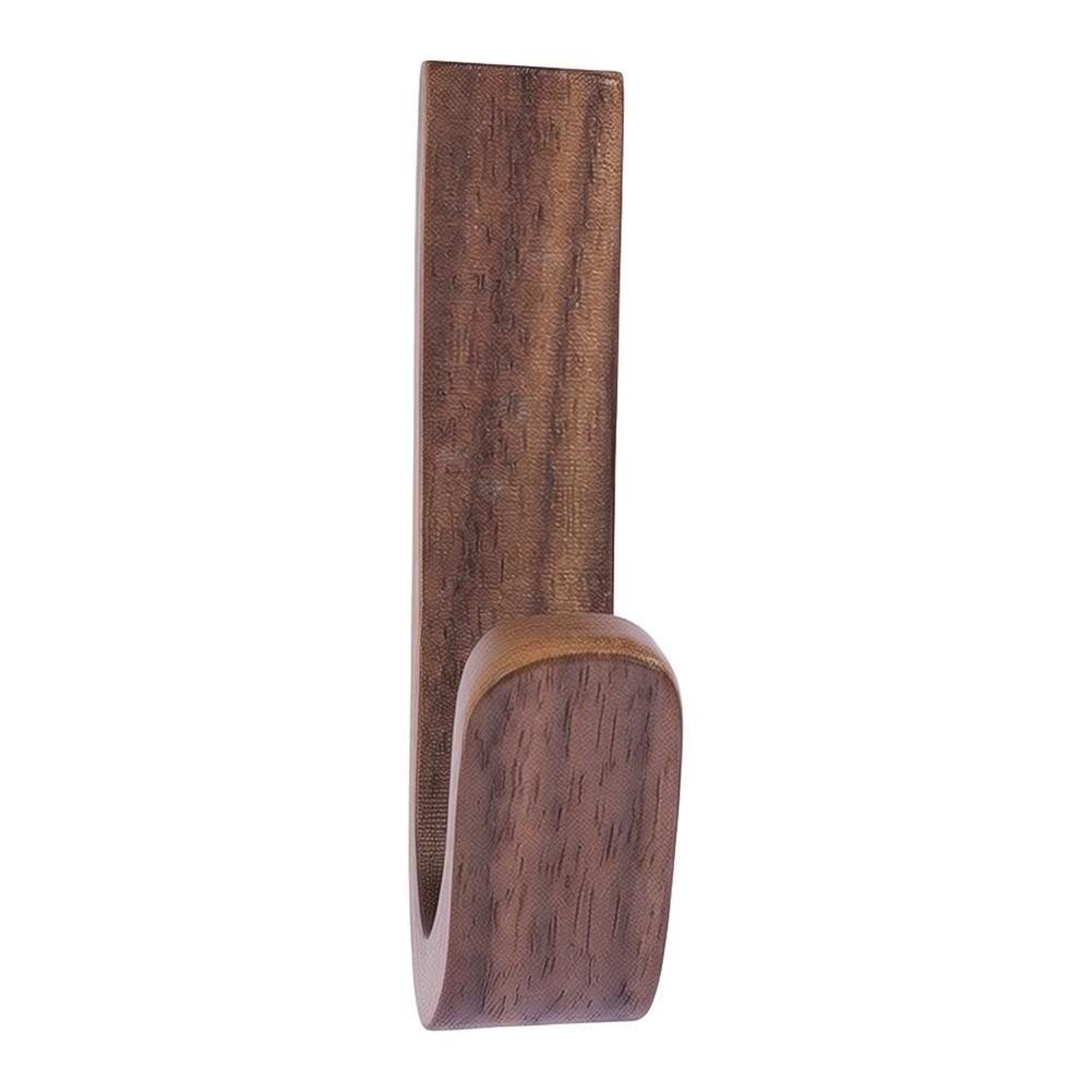 Walnut Wood Wall Hooks Easy Install No Tools 3.5 cm by 6.5 cm Dimensions