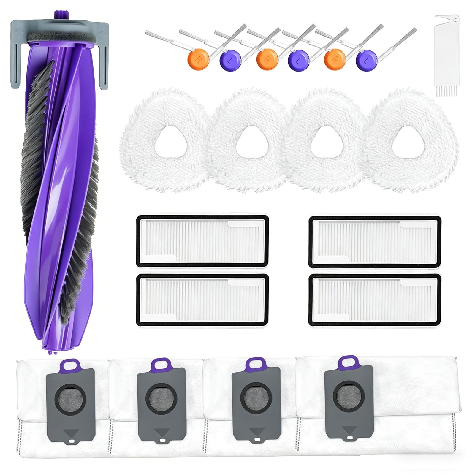 20Pcs Parts Kit for Narwal Freo Z10 / Freo Z10 Ultra Robot Vacuum, 1 Main Rol…