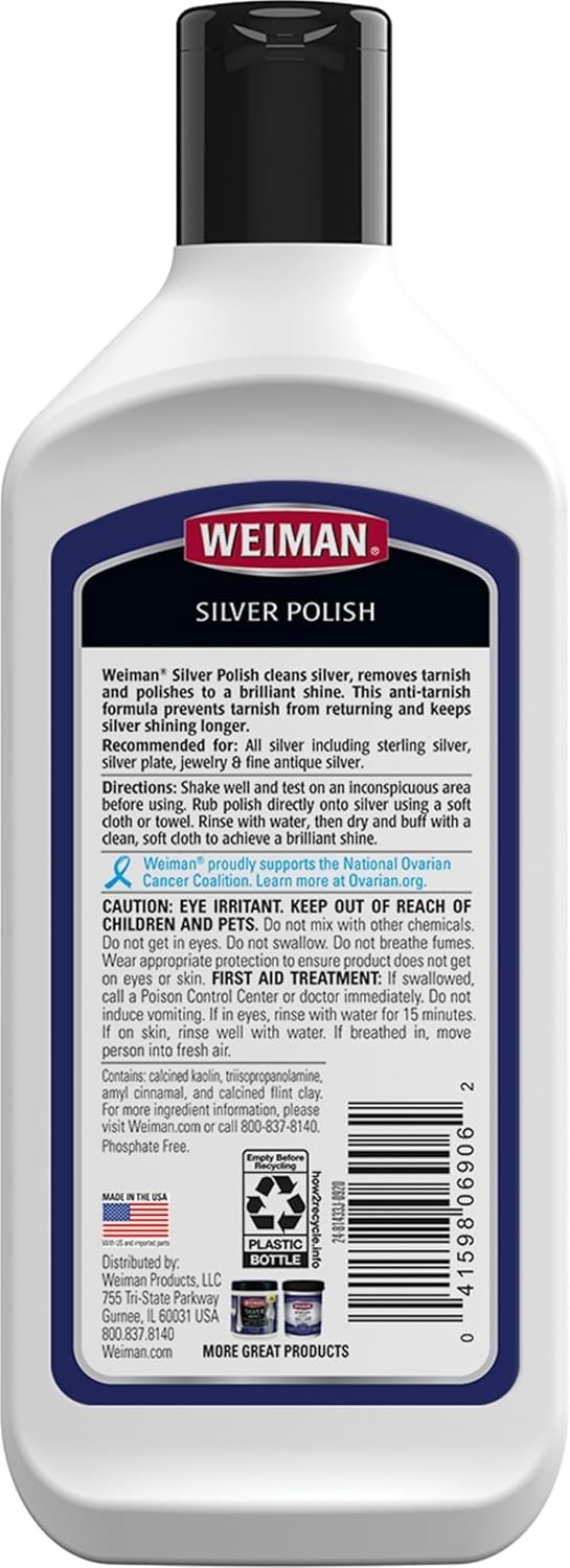 Weiman 8 Oz Silver Polish Cream – Safeguards Against Tarnish & Restores Luster