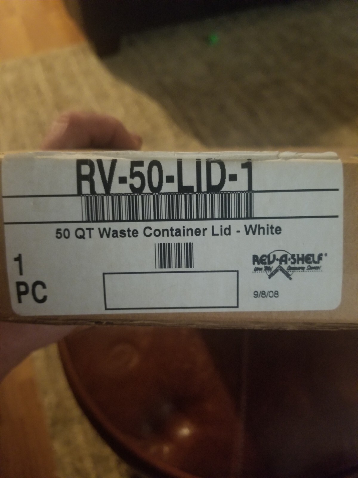 Rev-A-Shelf 50 qt. Trash Can Replacement Lid White (Lid Only) RV-50-LID-1-40 F4