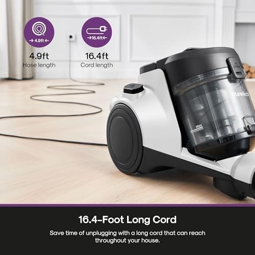 Bagless Canister Vacuum Cleaner 1100W HEPA Filter for Carpets Hard Floors Corded