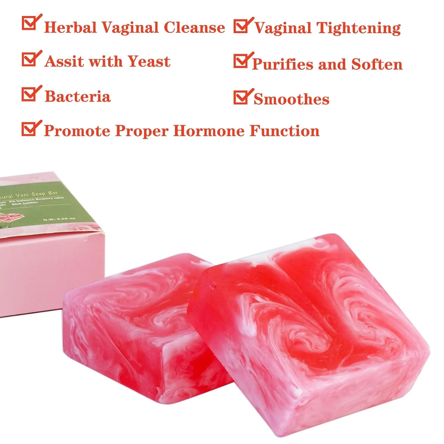 2 PCS Yoni Soap Bars for Women, 100% Handmade Natural PH Balanced & V Cleansing