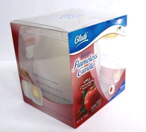 Glade Wisp Flameless Candle Apple Cinnamon Air Freshener Battery Powered