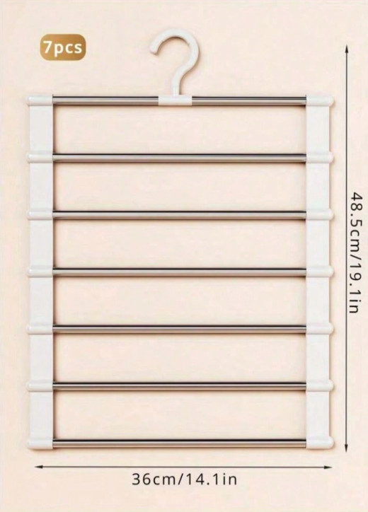 1 pc Multi-Layer Pants Hanger Space-Saving Non-Slip Wardrobe Organizer