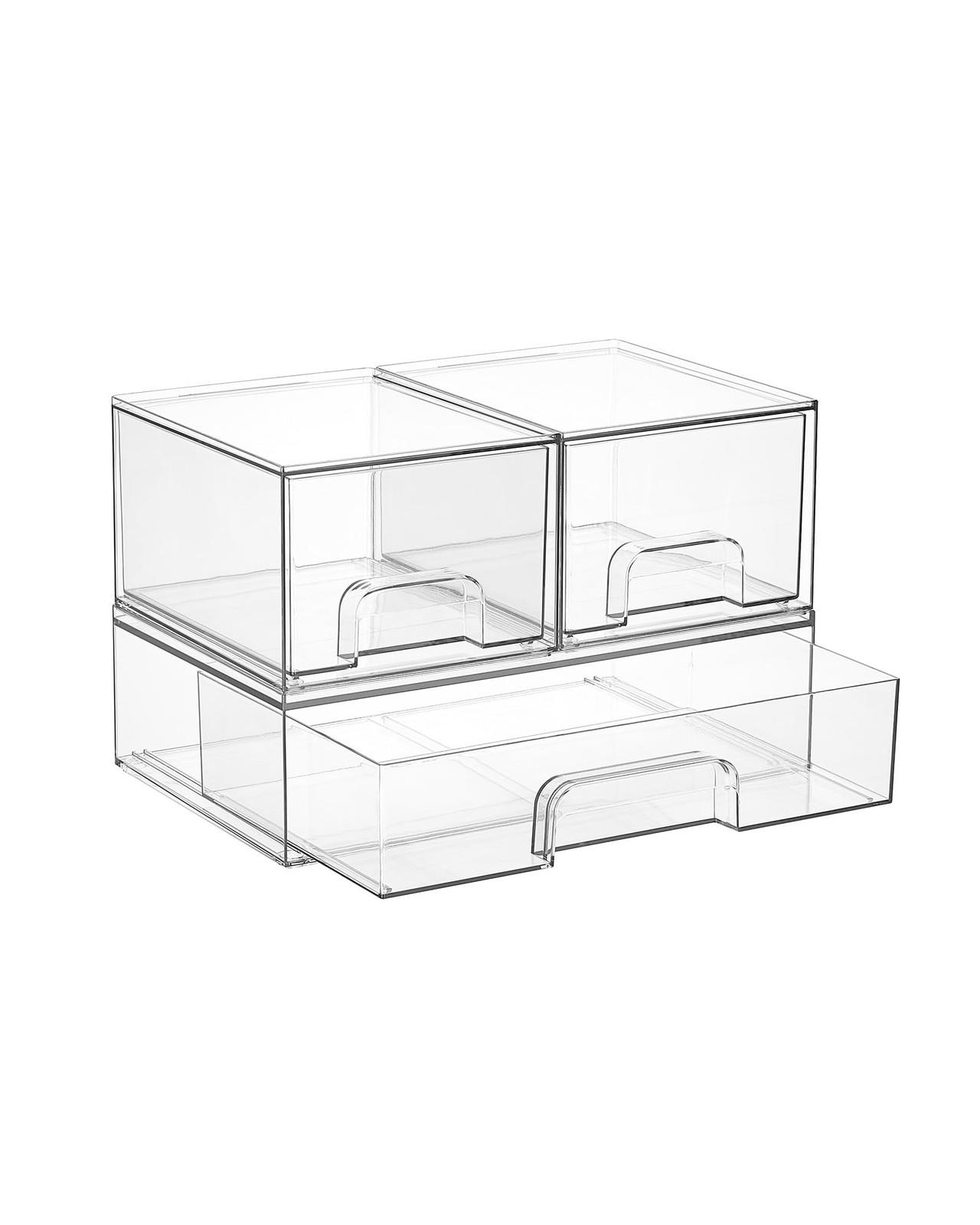 Vtopmart Clear Stackable Storage Drawers 12.1 inches x 7.8 inches, colorless
