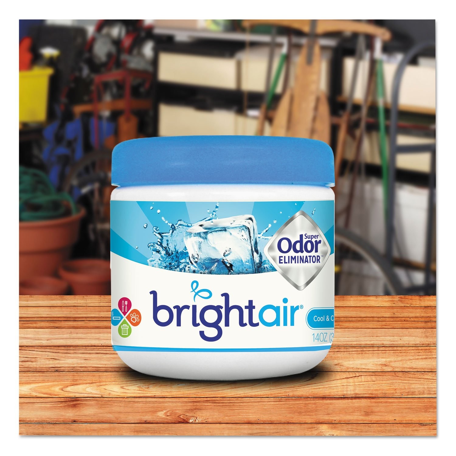 Bright Air Super Odor Eliminator Cool And Clean Blue 14 Oz Jar 900090
