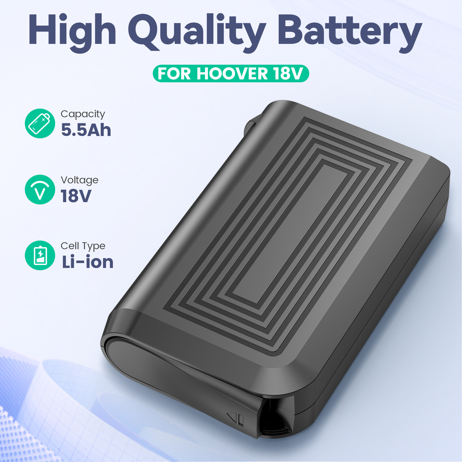 5.5Ah 18V Battery for Hoover LINX Lithium BH50000 BH50010 Cordless Stick Vacuum