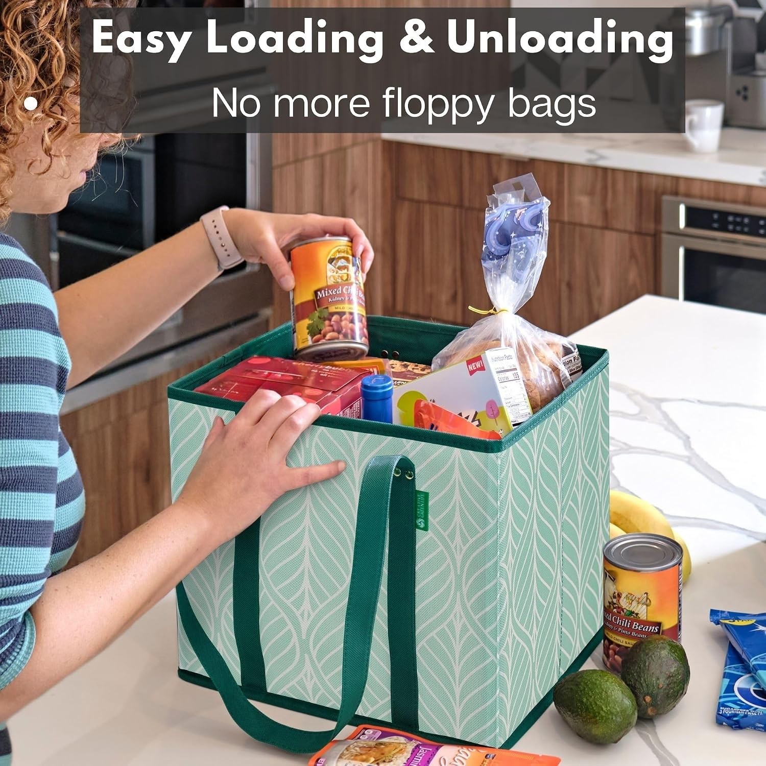 Reusable Canvas Grocery Bags with Triple Layer Design for Strength & Durability