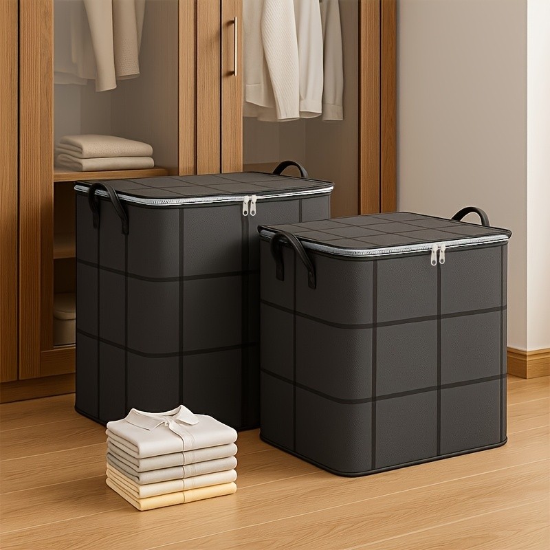 3 Pack Large Clothes Storage Bags Foldable Double Zipper Quilt Blanket Closet