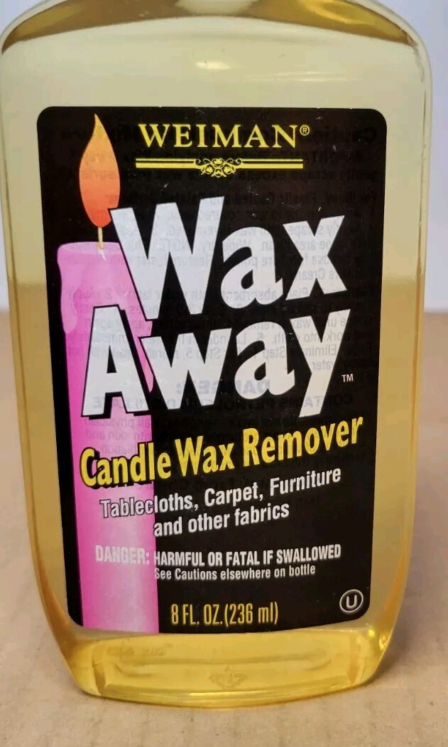 Weiman Wax Away Candle Wax Remover Fabrics 8 fl oz White Cap Bottle – NEW SEALED