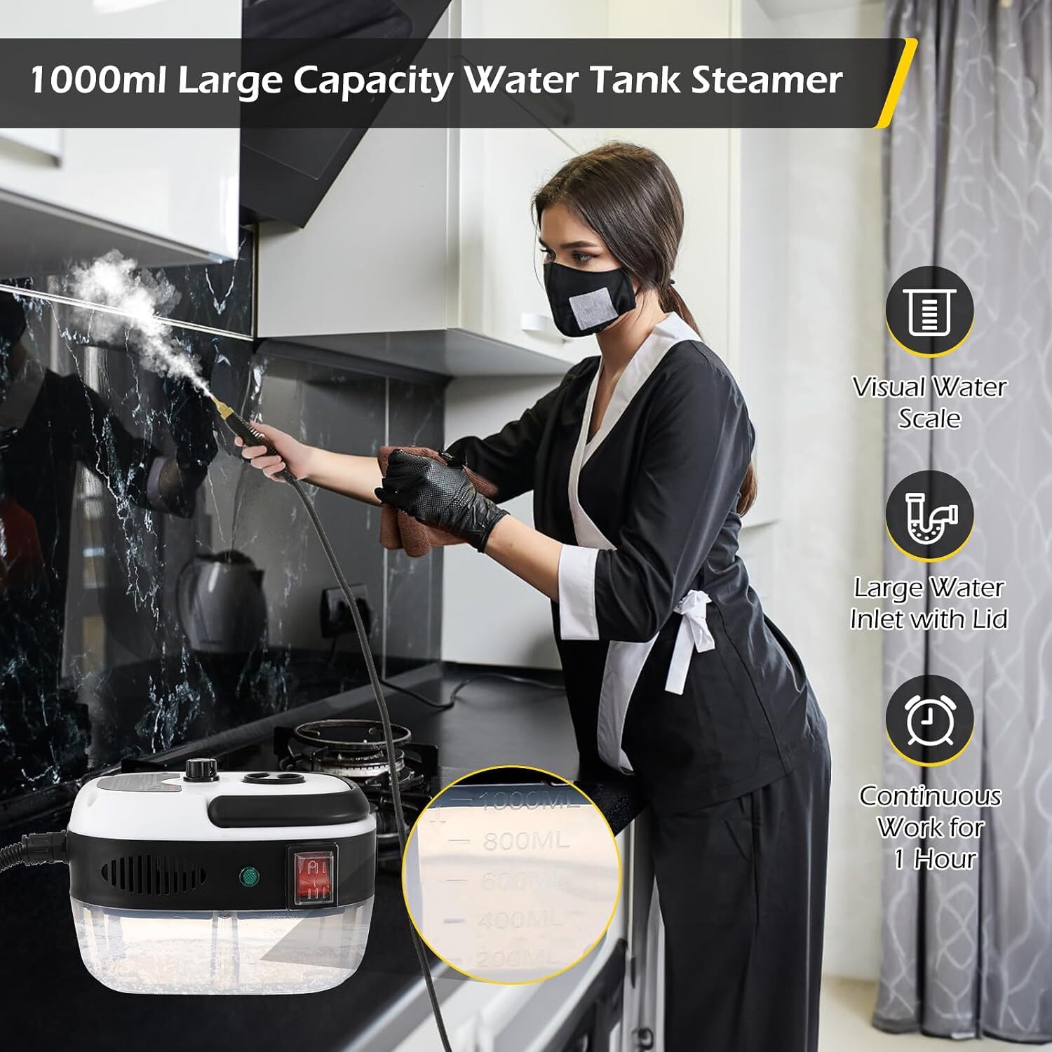 Handheld High Temp Steam Cleaner High Pressure Household Cleaning Machine 2500W