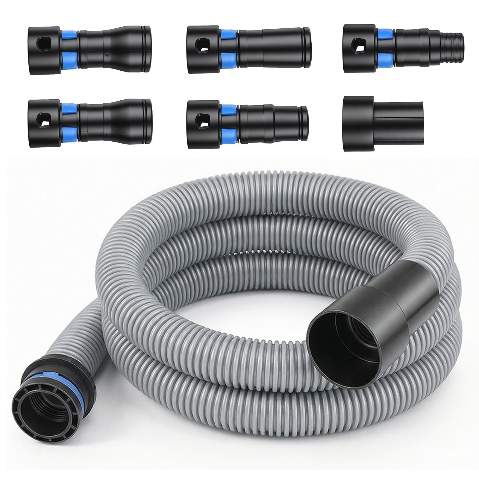 10FT Durable Dust Collection Hose Kit – Universal Fit for Shop Vacuums, 6-Piece