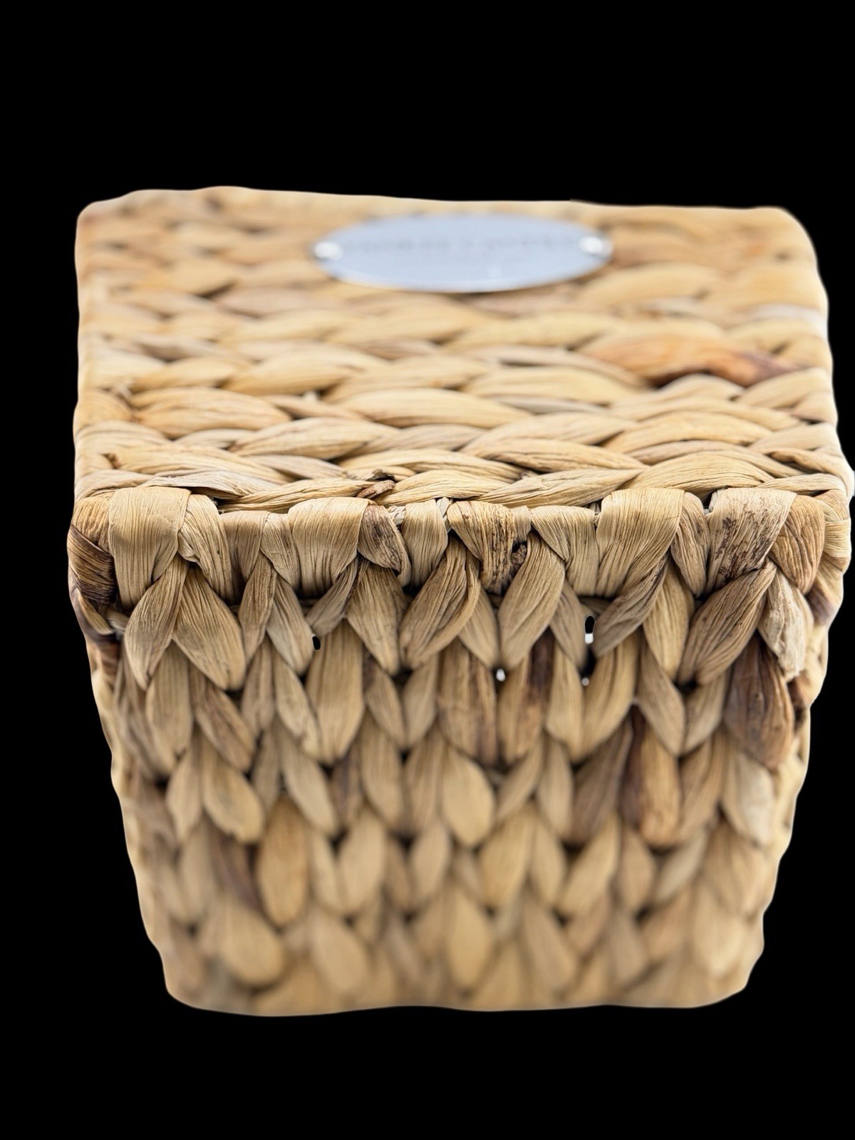 Yankee Candle Woven Storage Basket Natural Fiber Organizer Small Square Rustic