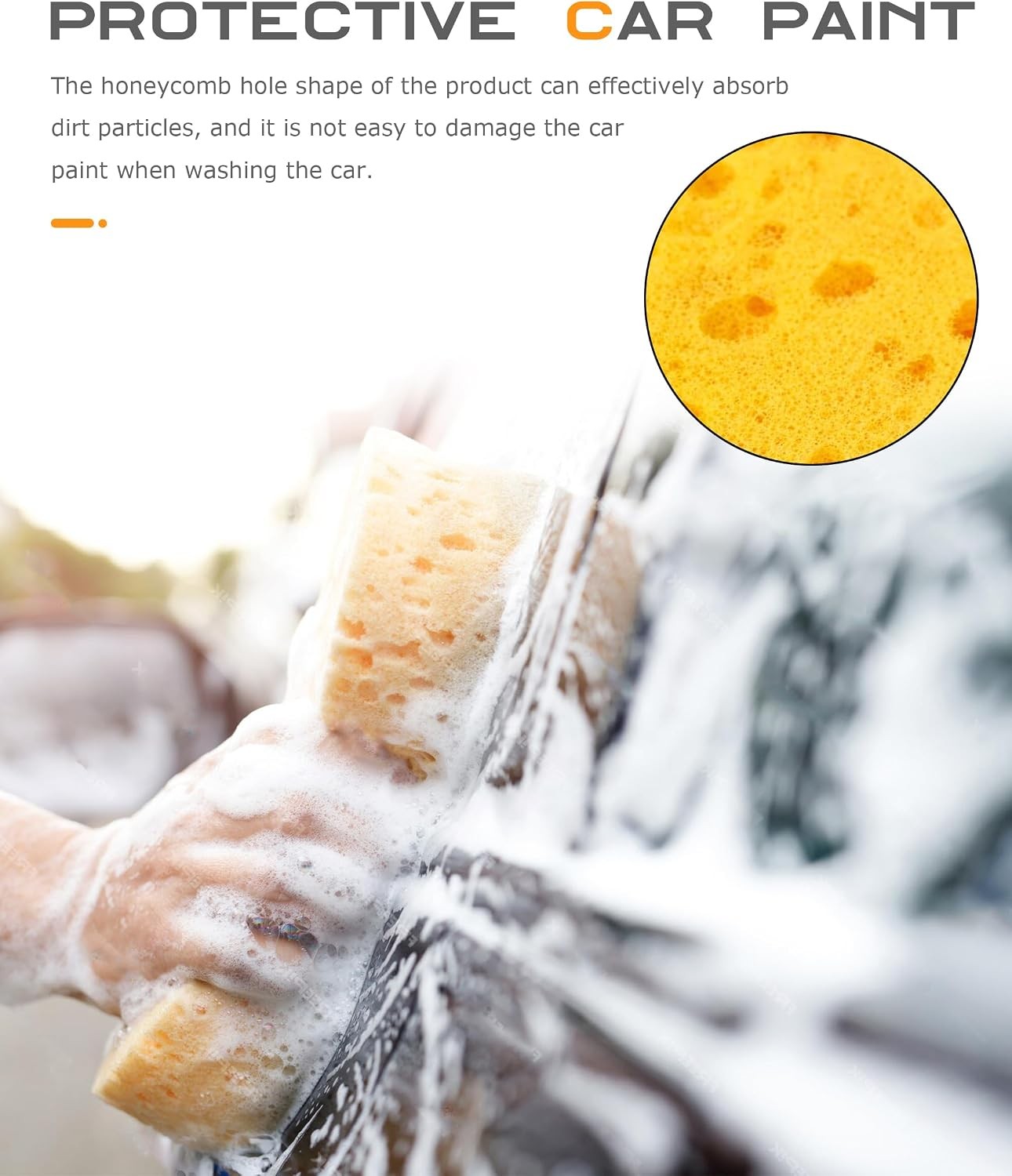 3PCS Car Wash Sponge,9.1 x 4.3 x 1.6 Inch Car Sponges for Washing,Car