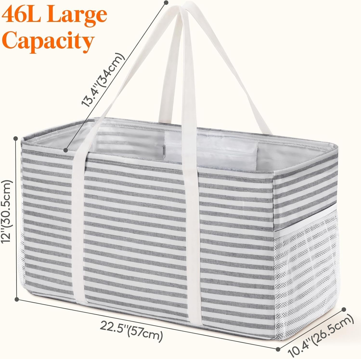 Stand Up Extra Large Utility Tote Bag with Metal Wire Frame Thirty One Utilit…