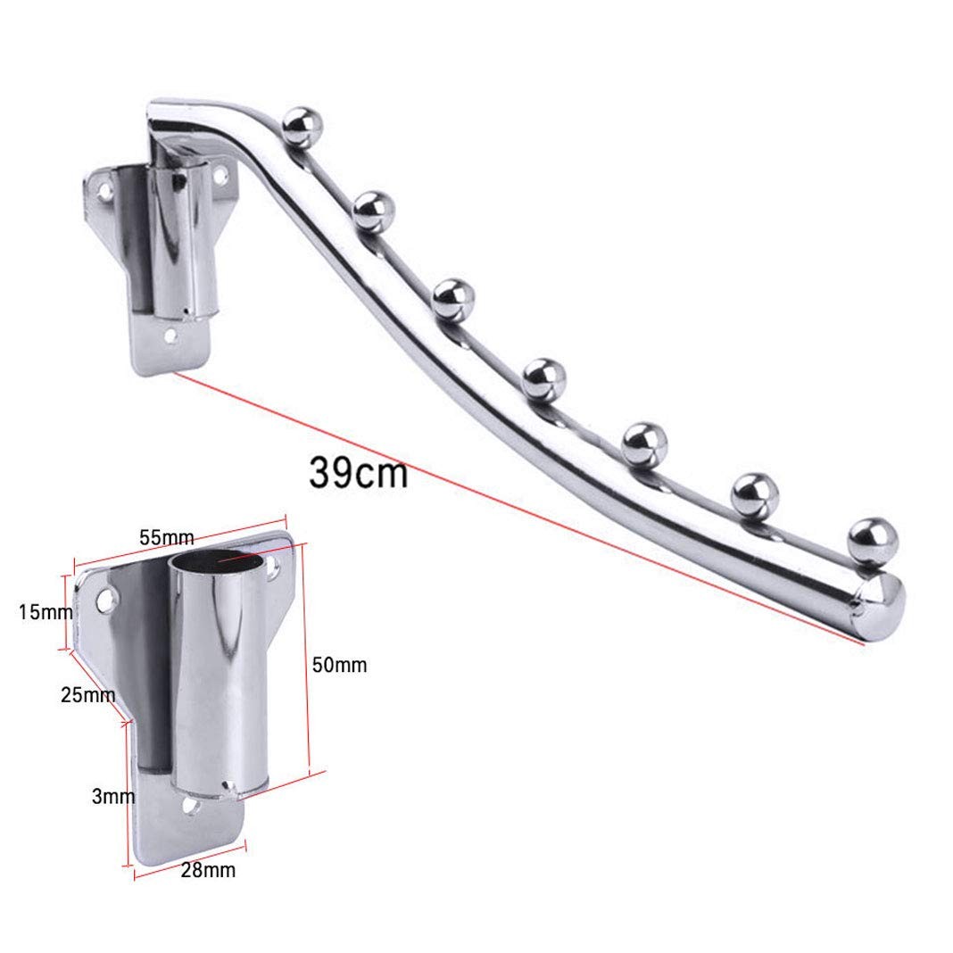 2 Pack Folding Wall Mounted Clothes Rack Swing Arm Coat Stainless Steel Hook