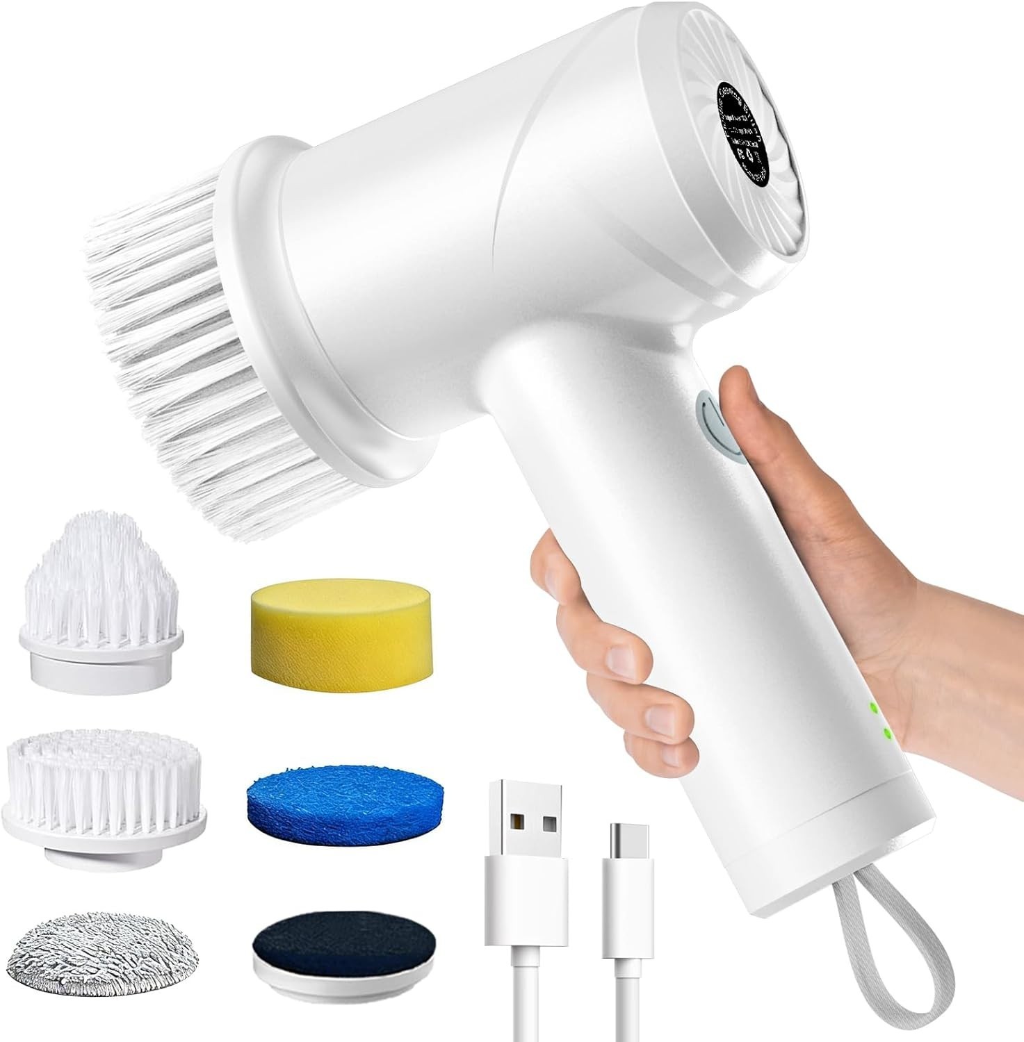 Electric Spin Scrubber Cordless Waterproof Bathroom Kitchen Tile Floor Cleaner