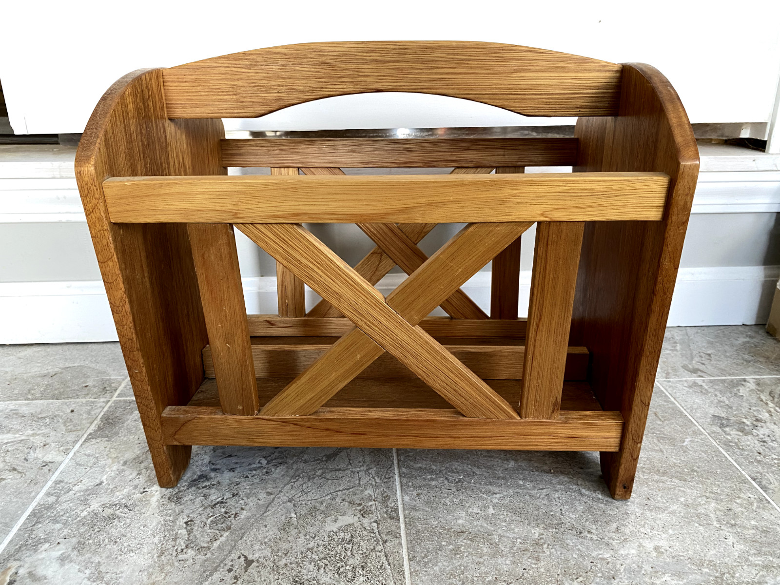 Exotic Wood Magazine Rack Made in Malaysia, Beautiful Condition!