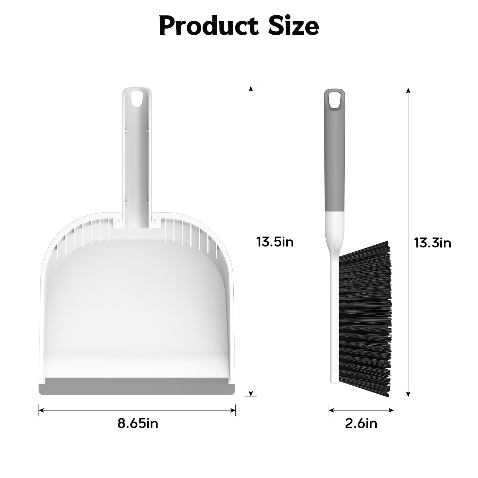 SetSail Small Dustpan and Brush Set Nesting Snap On Handheld Broom and Dust Pan