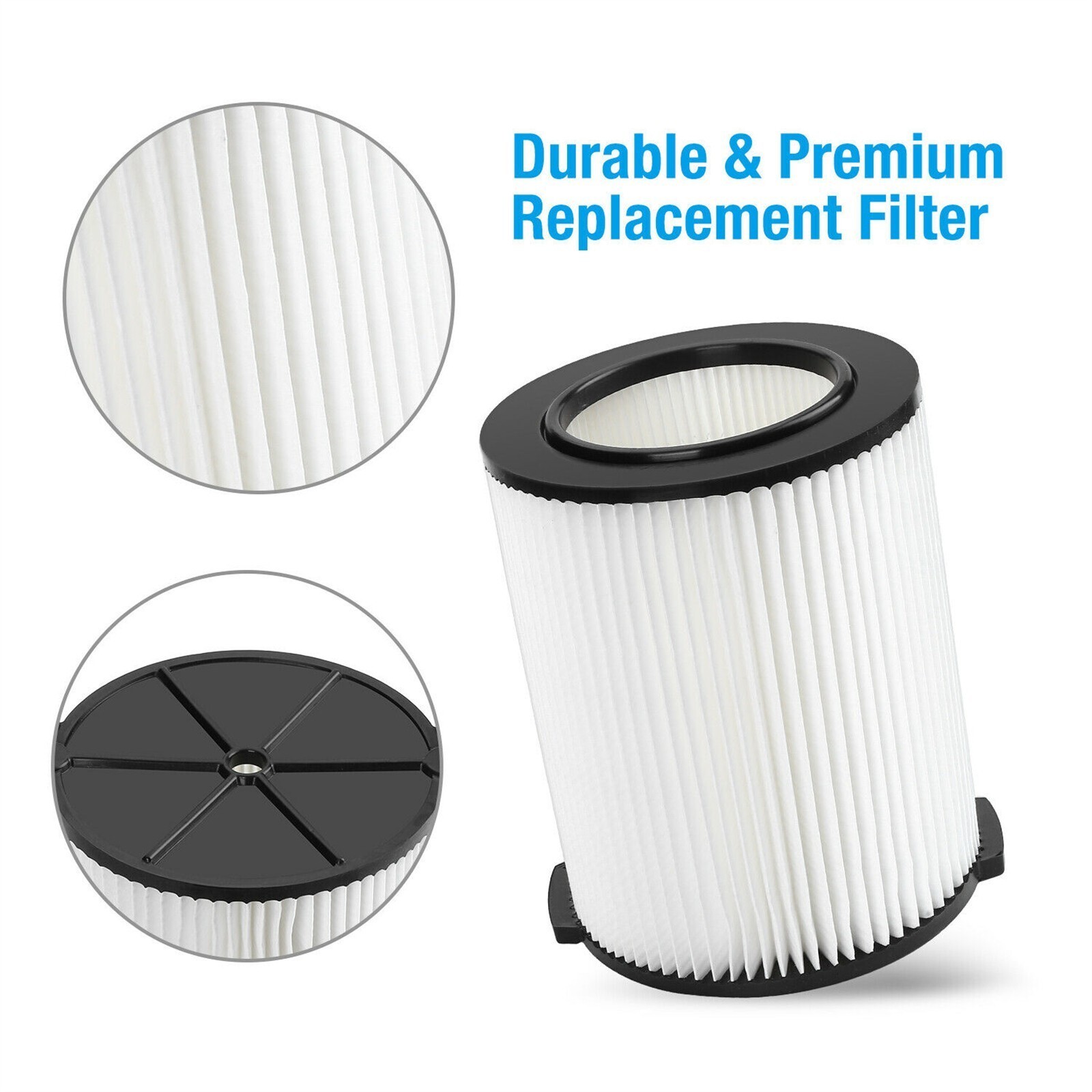 VF4000 Washable Pleated Filter – Replacement for RIDGID Wet/Dry Shop Vac