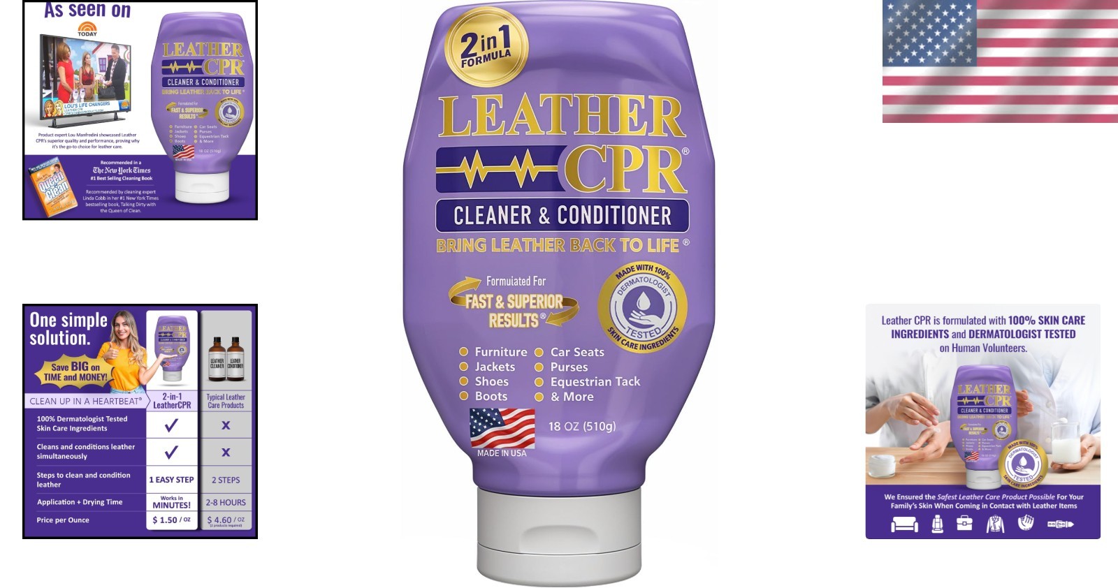 Leather Cleaner & Conditioner 18oz – Furniture, Car Seats