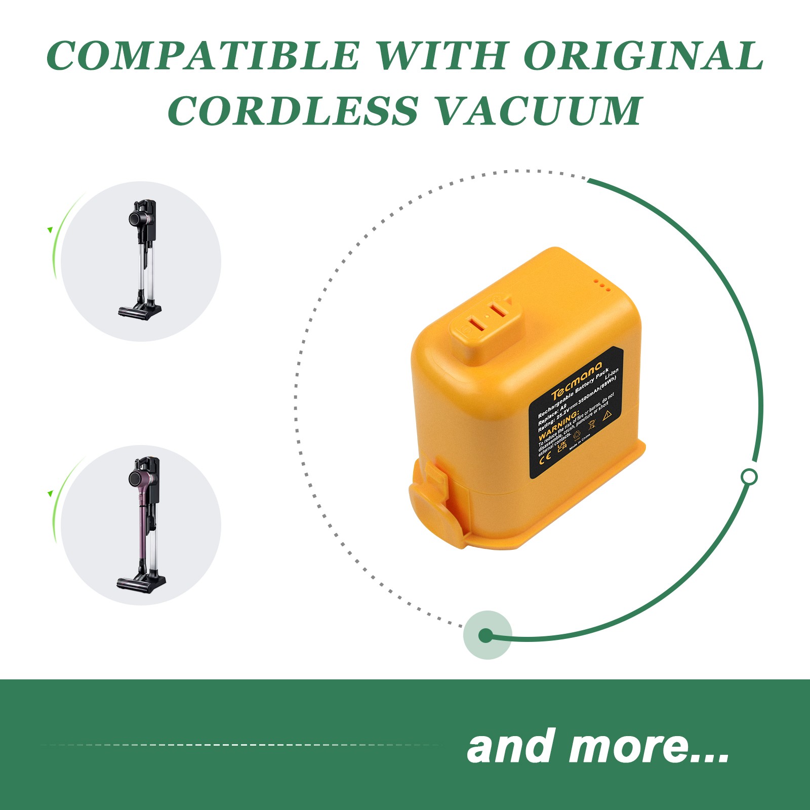 25.2V 3.5Ah Li-ion Battery For LG Cord Zero A9 Cordless Vacuums A926 A927 A929