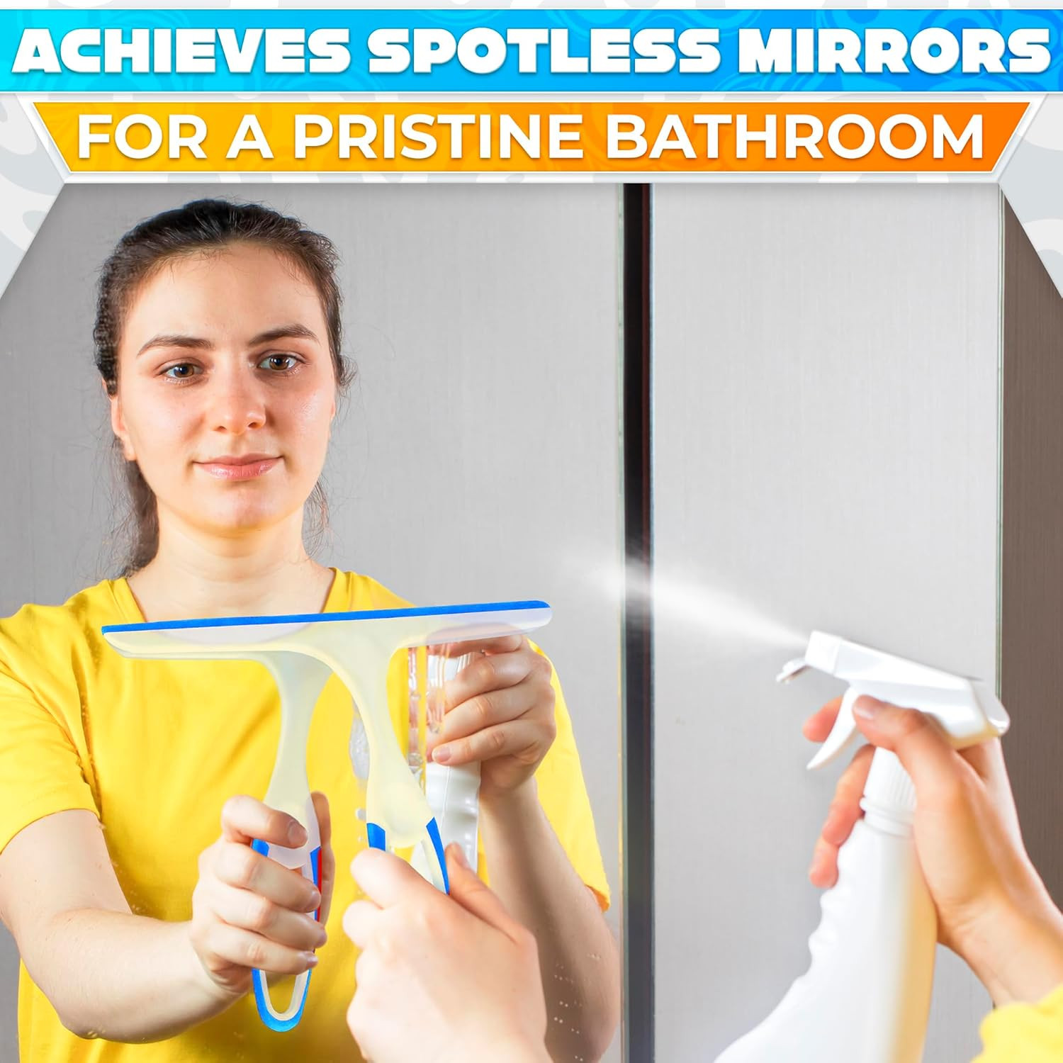 2PCS Squeegee For Shower Mirror Window Door Home Office House Cleaner Car Glass