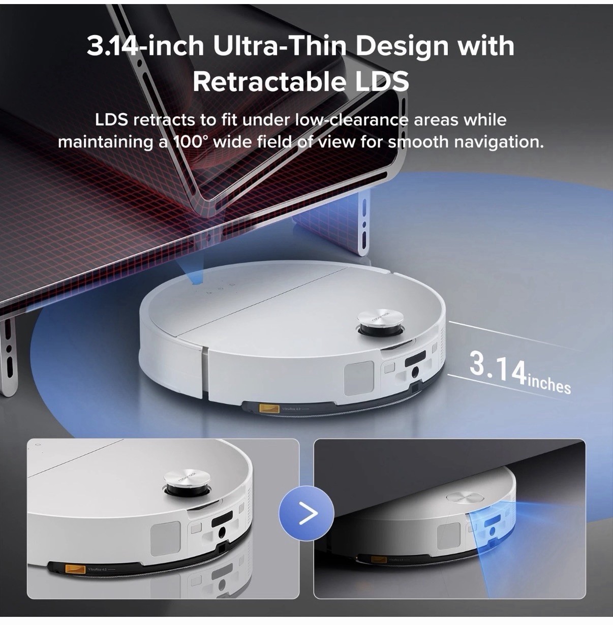 roborock Saros 10 Robot Vacuum and Mop, 22,000Pa Suction, AI Obstacle Avoidance,