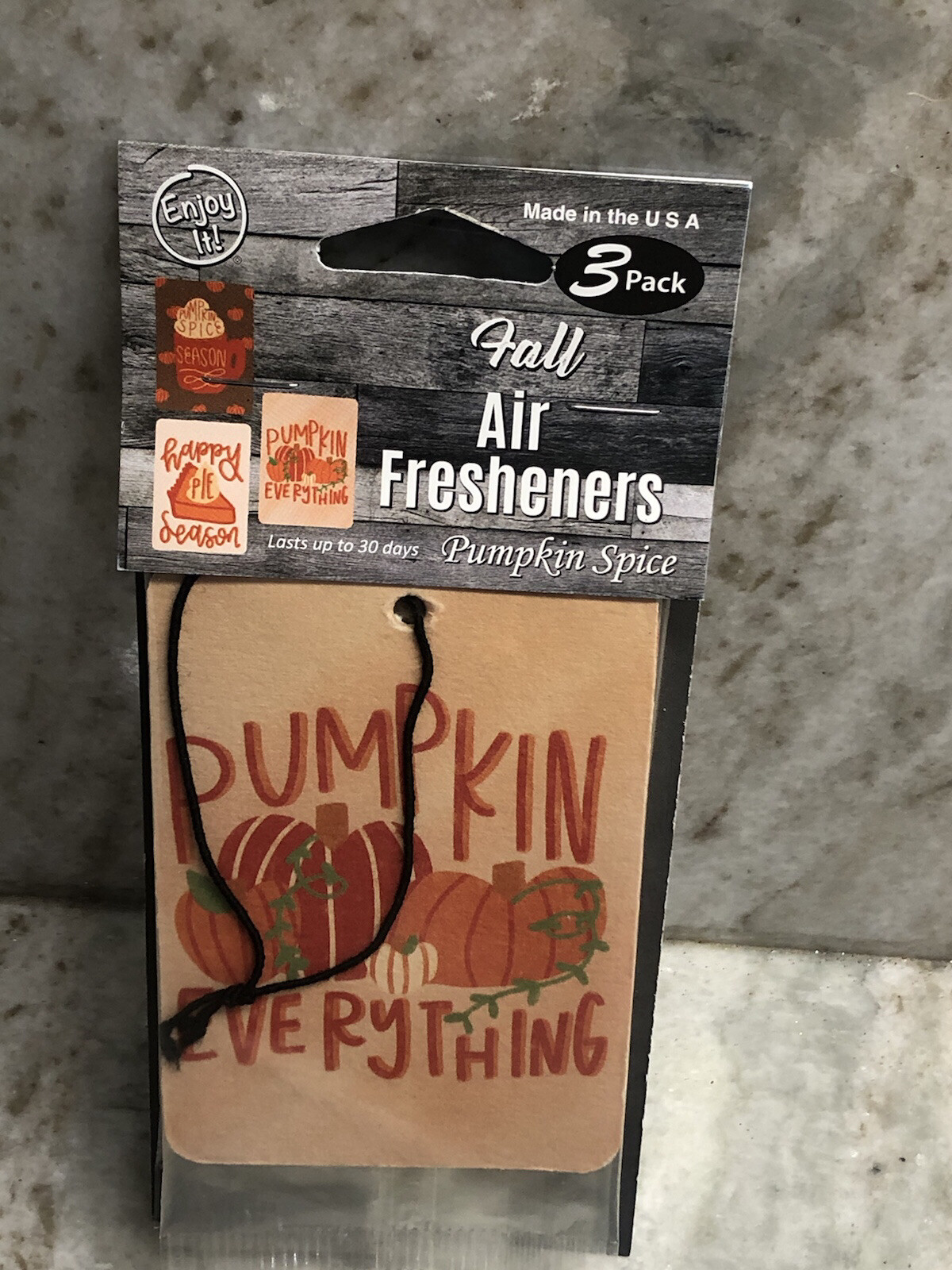 Ship N 24 Hours. Seasonal Art Collection Air Freshener Pumpkin Spice 3 Pack.