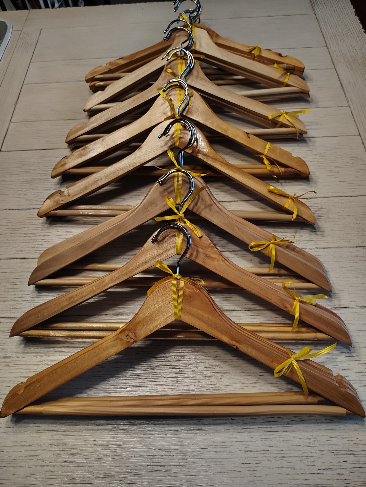 24pk Wood Suit Coat Hangers Natural Brown Closet Wardrobe Heavy Duty