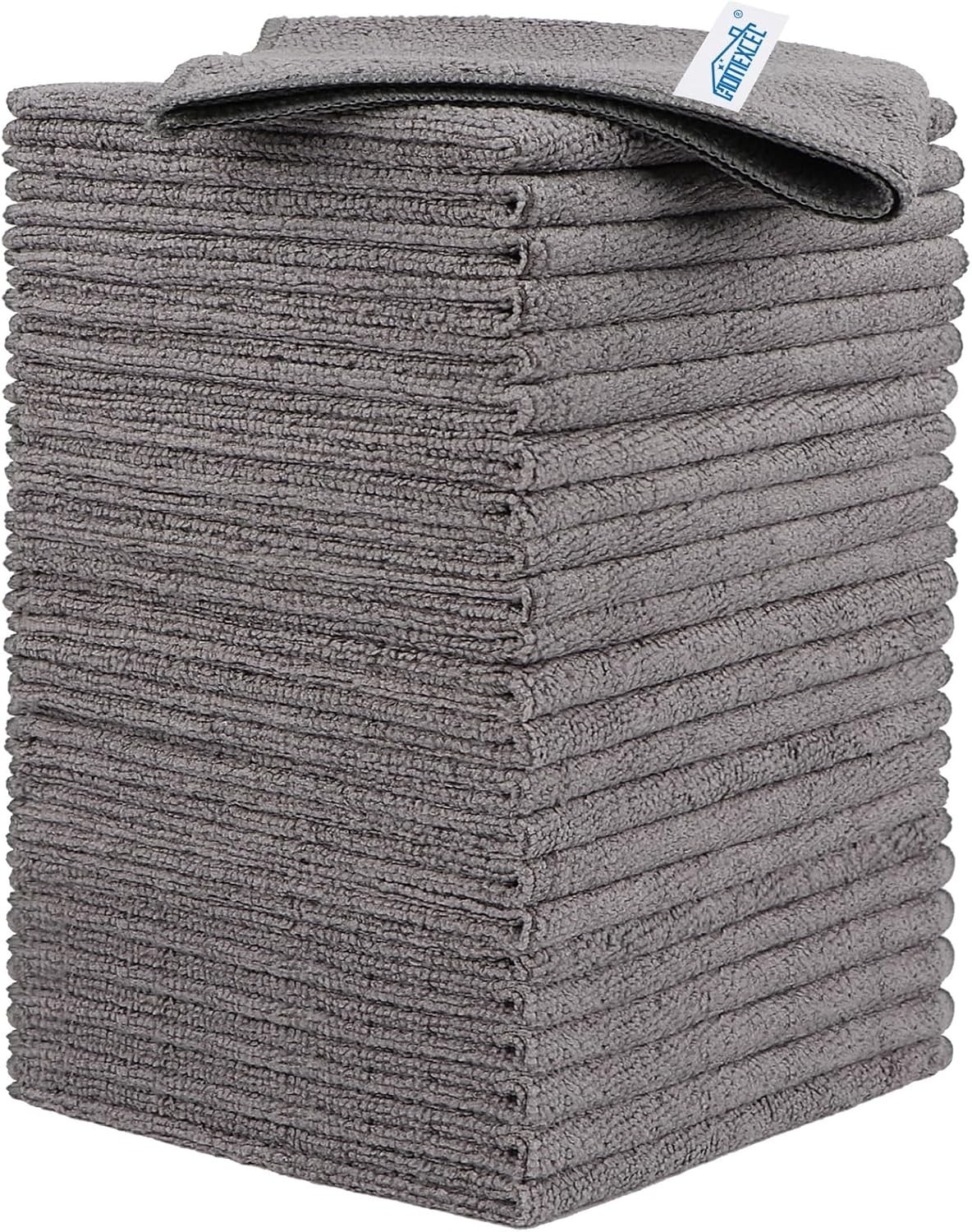 Effortless Cleaning with 24 Grey Microfiber Cloths – Lint-Free, 11.5″ Dual Use