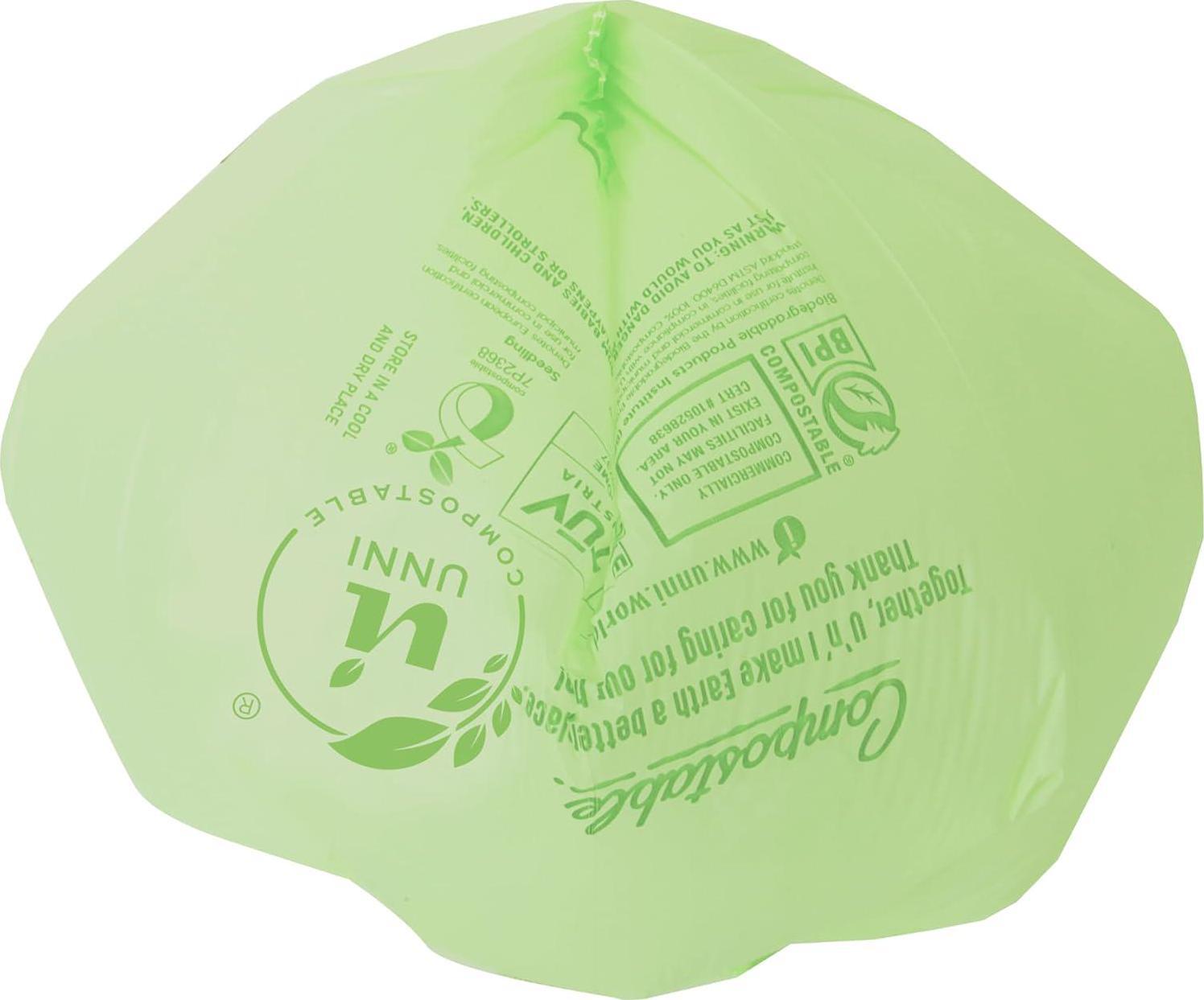 UNNI Compostable Liner Bags, 2.6 Gallon, 9.84 Liter, 100 Count, Extra Thick 0.71