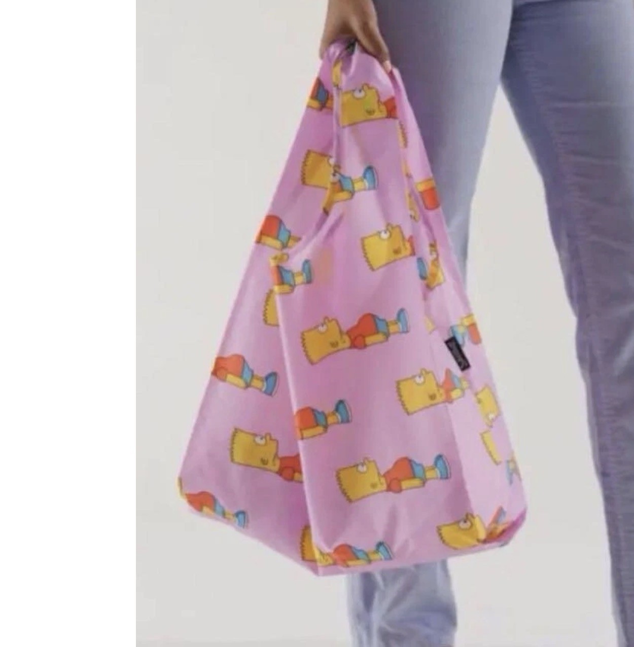 BAGGU The Simpsons Bart Simpson Nylon Pink Reuseable Grocery Tote Large Bag