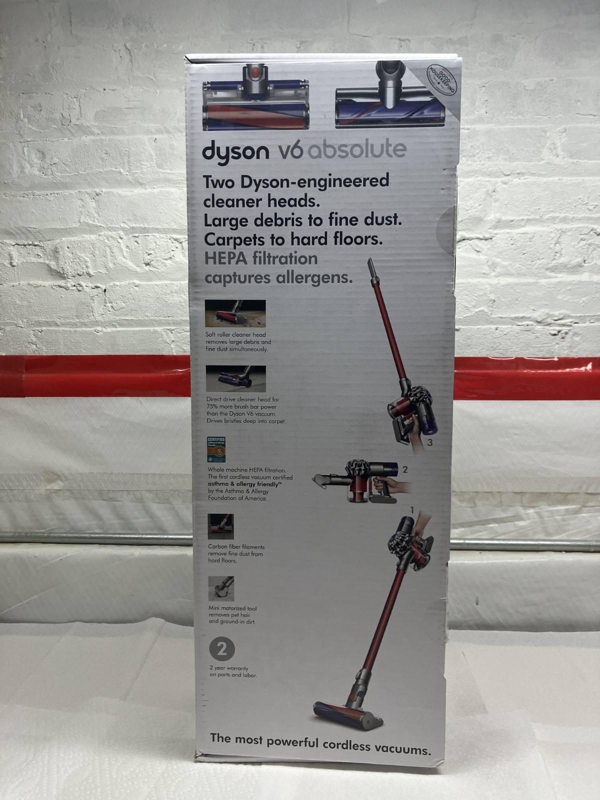 New Dyson V6 Absolute Nickle/Red Cordless Stick Vacuum Cleaner In Original Box