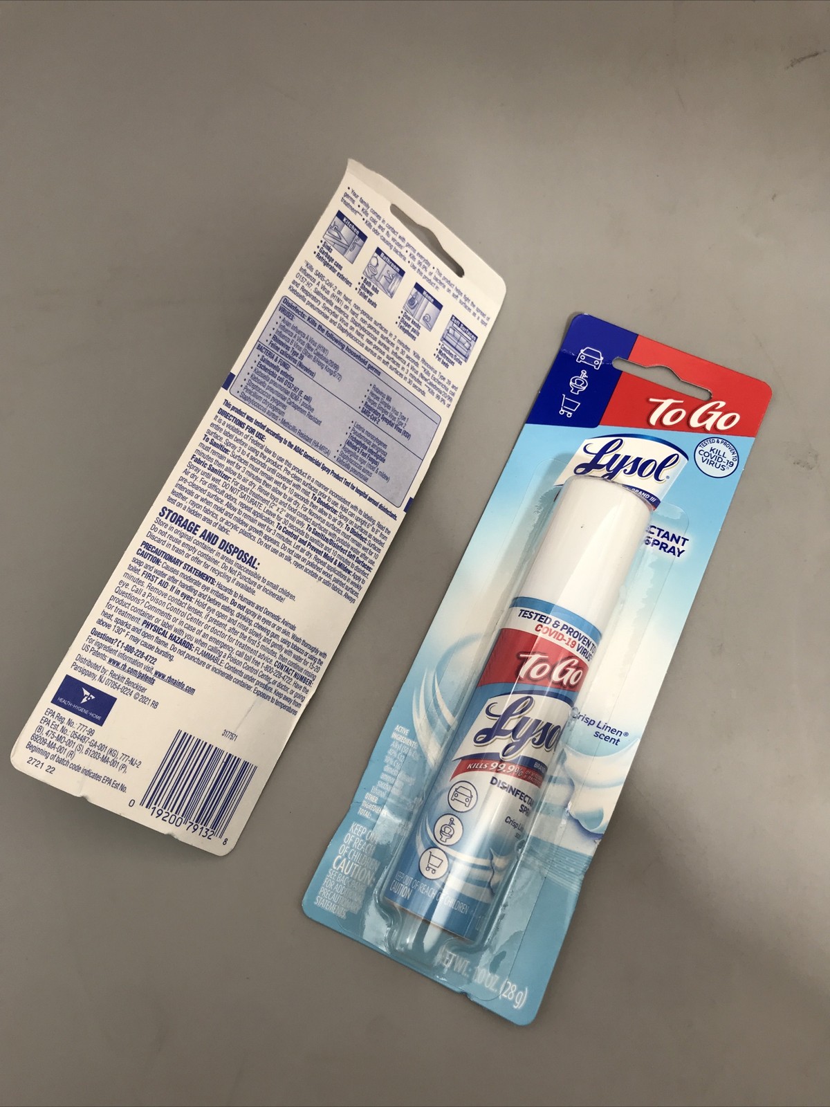 2 Pack Lysol To Go Spray Travel Size 1oz Crisp Linen Brand New
