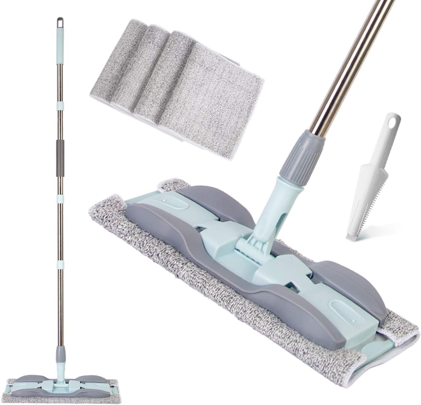 2-in-1 Microfiber Mop for Wet & Dry Use, 15-Inch with 4 15 IN MOP, 15 in