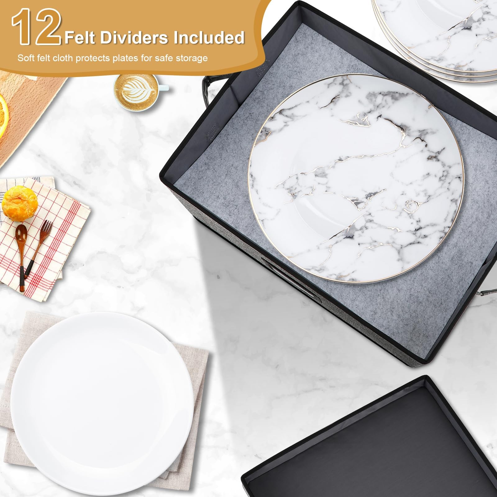 Platter Storage Case（2-Pack）,Stackable Plate Storage Containers, 17“ x 13” x …