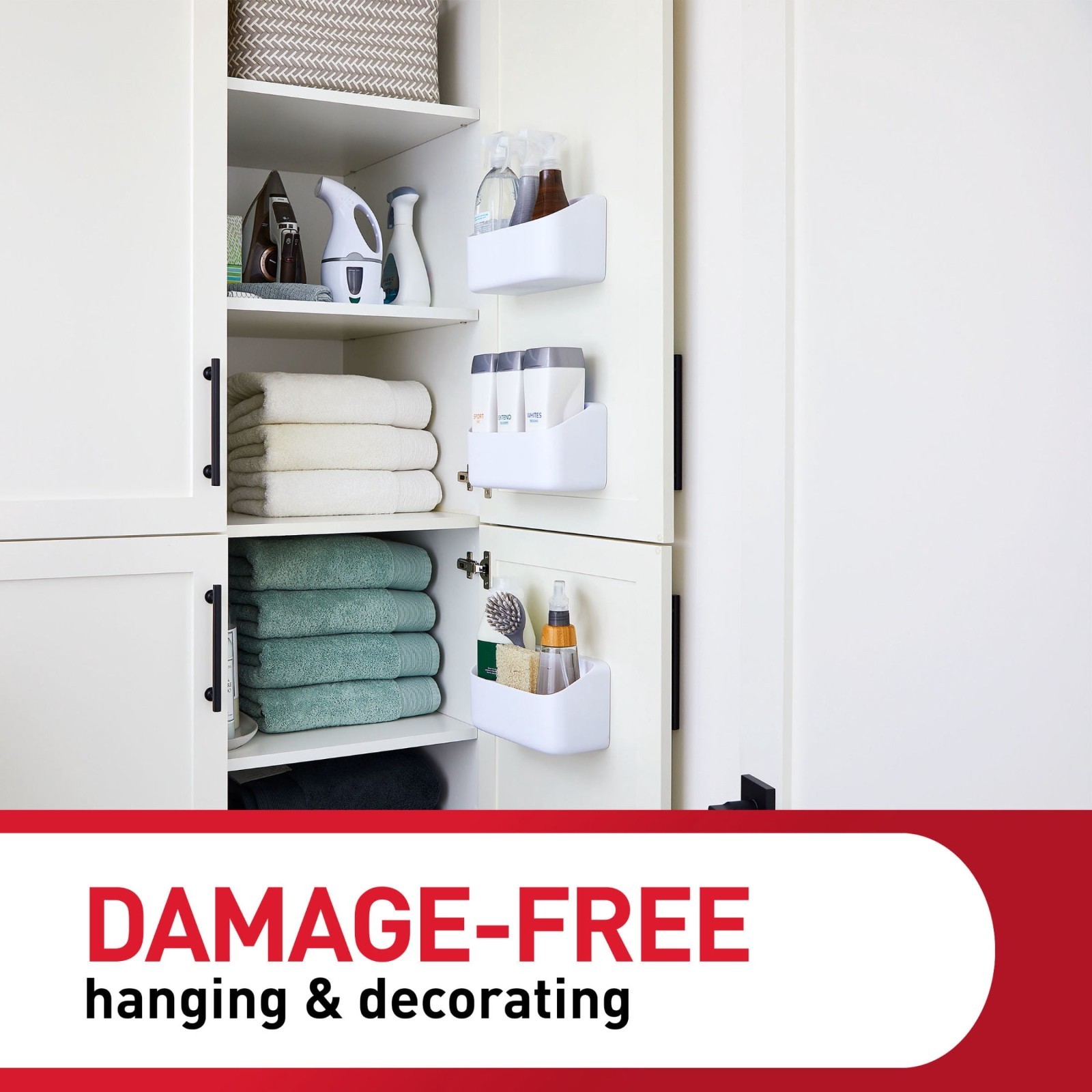 Heavyweight Large Caddy Hangs Up to 10lbs White Home Organizer Pantry Closet