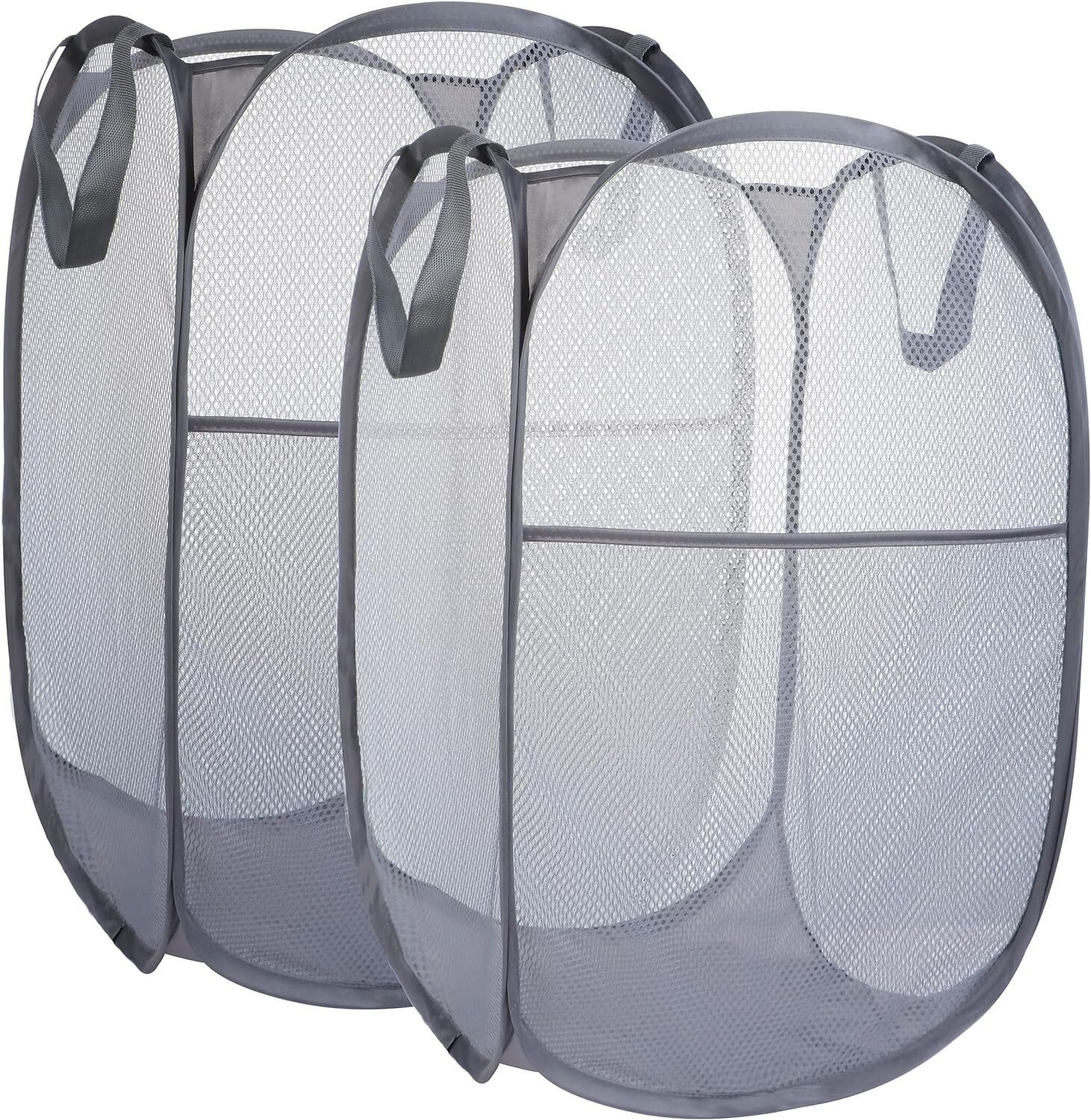 2 Pack Mesh Laundry Basket,Foldable Popup Laundry Hamper 14″L x 13″W x 24″H