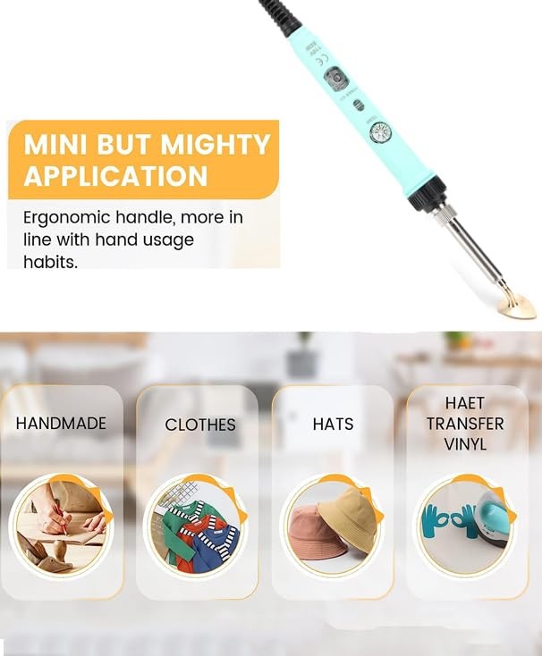 Mini Iron, 80W Small Tiny Iron for Crafts Patches Hats (Green)