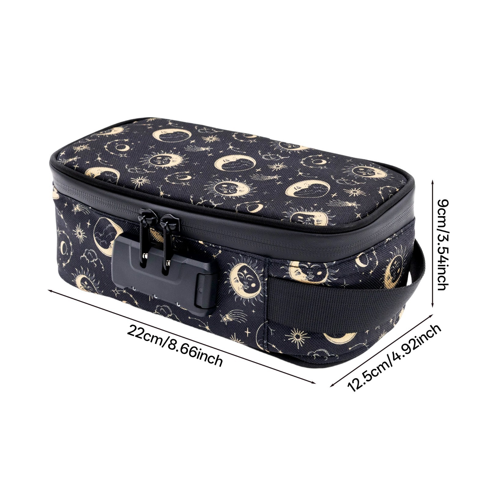 Smell Proof Bag with Combination Lock, Thick Lining, Removable Dividers, Travel