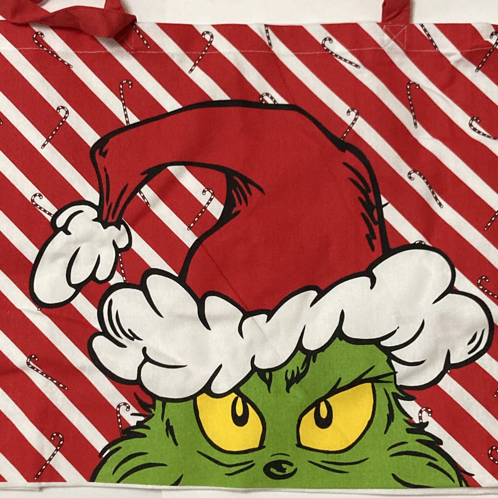 Primark The Grinch Tote Bag Stripe Candy Cane Seuss Stole Christmas Santa New