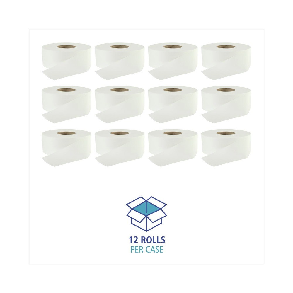Boardwalk 410320 3.2″ x 525′ 2 Ply Septic Safe Bathroom Tissue – WHT (12/CT) New