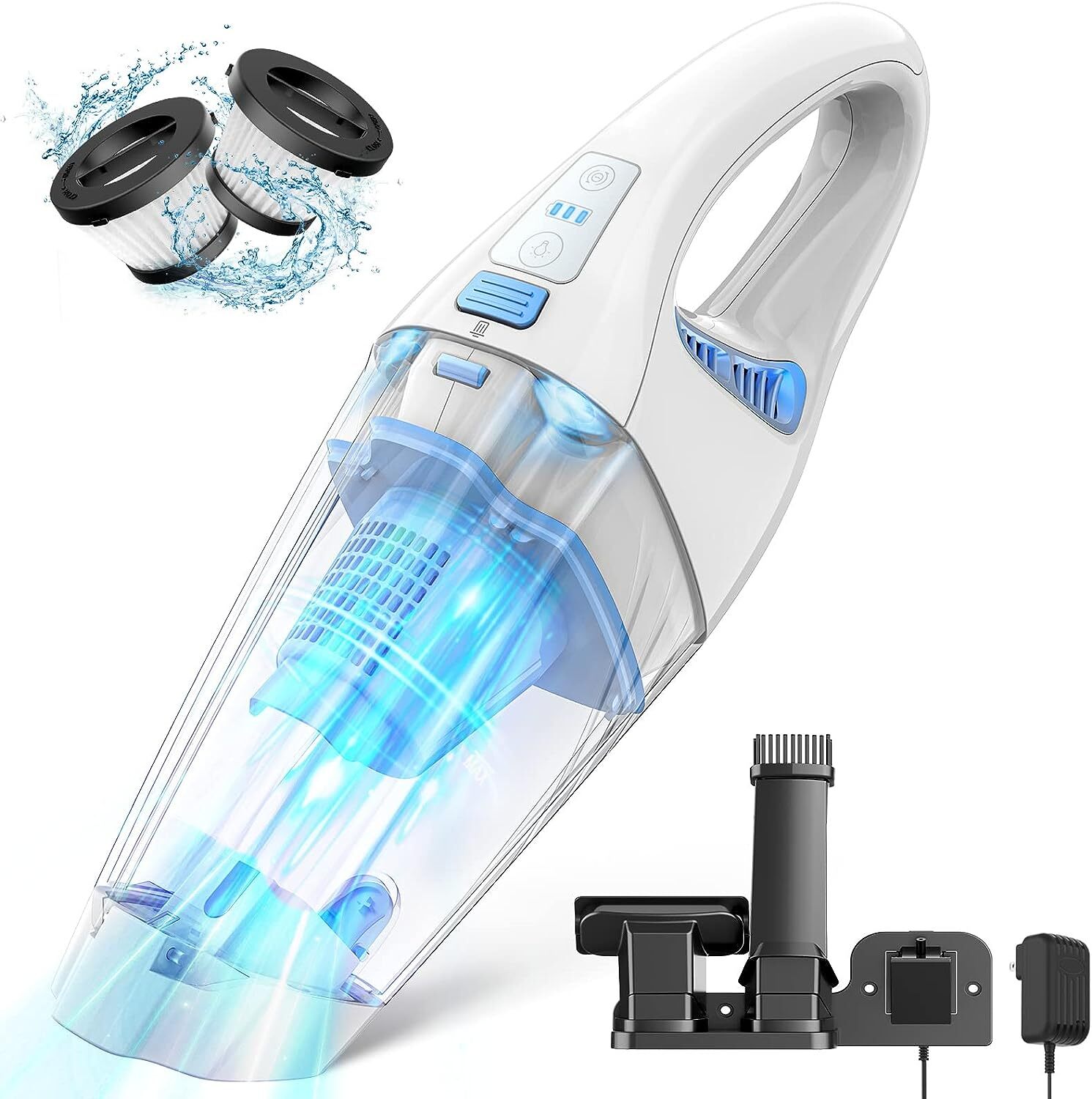 FUOAYOC H11 Handheld Vacuum Cordless Rechargeable – WHITE/BLUE