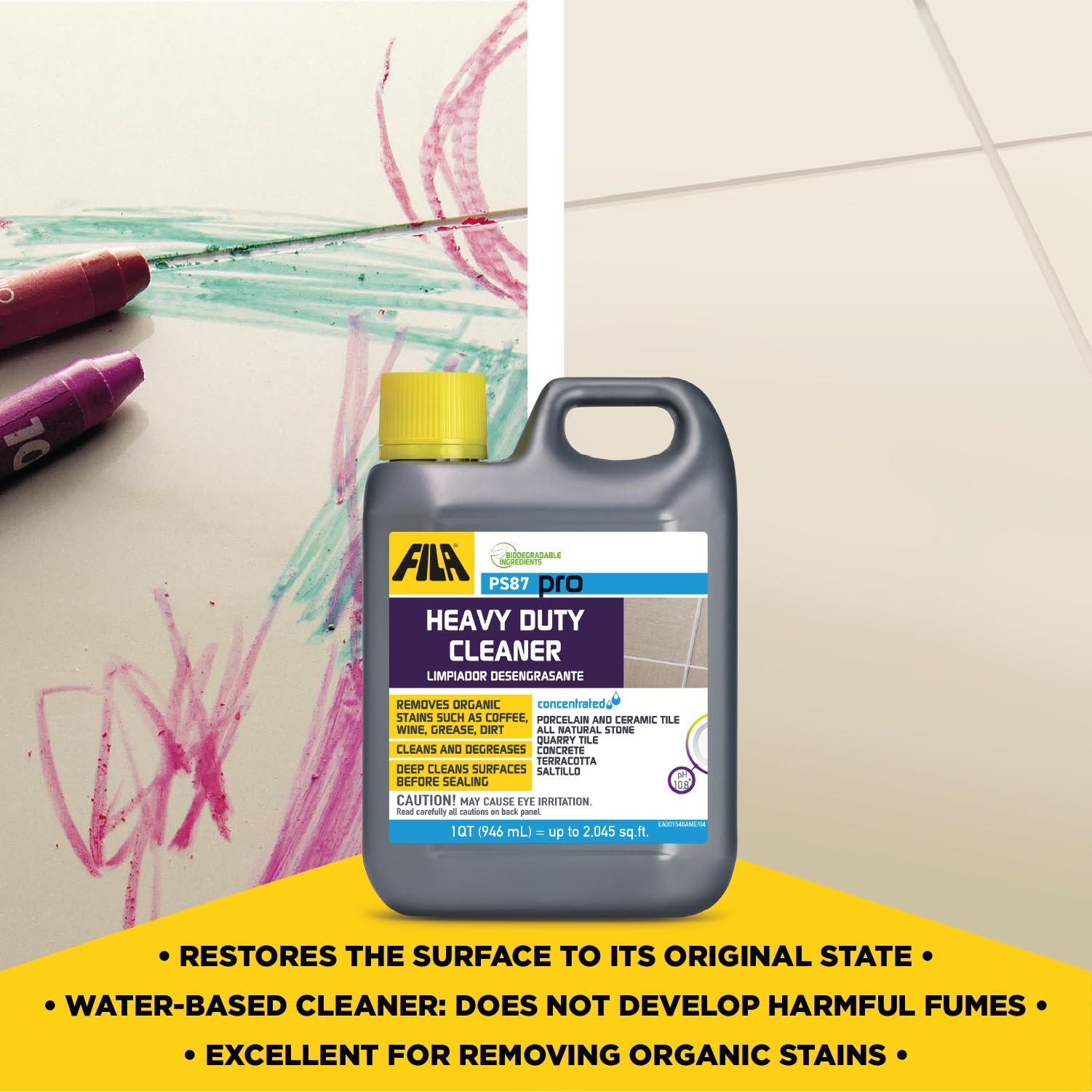 FILA Heavy Duty Cleaner PS87 PRO, Stain Remover Grease, Coffee, Wine, Wax, In…